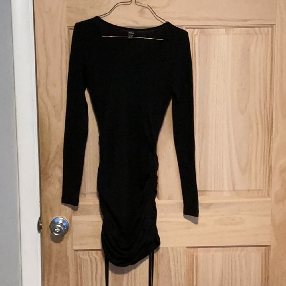 SHEIN Long Sleeve Scrunched Mini Dress